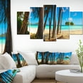 thumbnail image 1 of Praslin Island Tropical Beach Panorama - Modern Seascape Canvas Artwork, 1 of 1