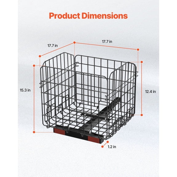 Extra-Large Scooter Rear Basket with 1-Inch Receiver Mount - Folding Metal Basket for Golden/Drive/Pride Scooters