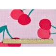 thumbnail image 3 of Pink/Red/Green Cherry Grid Printed Fleece, Fabric By the Yard, 3 of 3