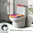 thumbnail image 4 of FORUDESIGNS Color Splash Print Toilet Lid Cover and Toilet Tank Lid Cover 2 Pack Replacement Toilet Protector Covers with Elastic Bottom for Bathroom Decoration Accessories, 4 of 8