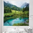 thumbnail image 1 of Landscape Tapestry, Photo of Zelenci Pond near Kranjska Gora in Slovenia Idyllic View Scenic Scenery, Fabric Wall Hanging Decor for Bedroom Living Room Dorm, 5 Sizes, Green Aqua, by Ambesonne, 1 of 1