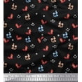 thumbnail image 1 of Soimoi Polyester Crepe Fabric Dot,Mushroom & Fox Cartoon Print Fabric by The Yard 42 Inch Wide, 1 of 1