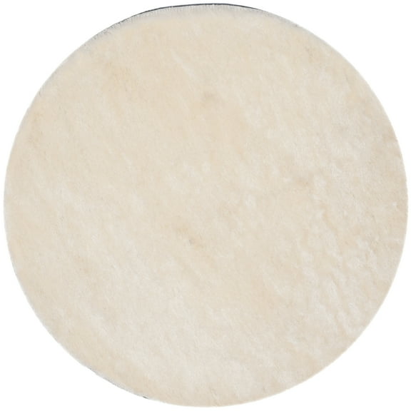 SAFAVIEH Paris Darwin Plush Polyester Shag Area Rug, Ivory, 9' x 9' Round