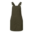 thumbnail image 4 of Curuila Toddler Child Girls Suspenders Dress With Pocket Solid Color Square Neck Sleeveless Summer Comfort Casual Dresses Army Green Size 4-5 Years, 4 of 4