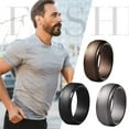 thumbnail image 4 of Avaner Silicone Wedding Ring for Men: 3 Pack 8mm Width Breathable Air Grooves Silicone Rubber Wedding Engagement Bands Valentine's Day Gift, Size 9, 4 of 4