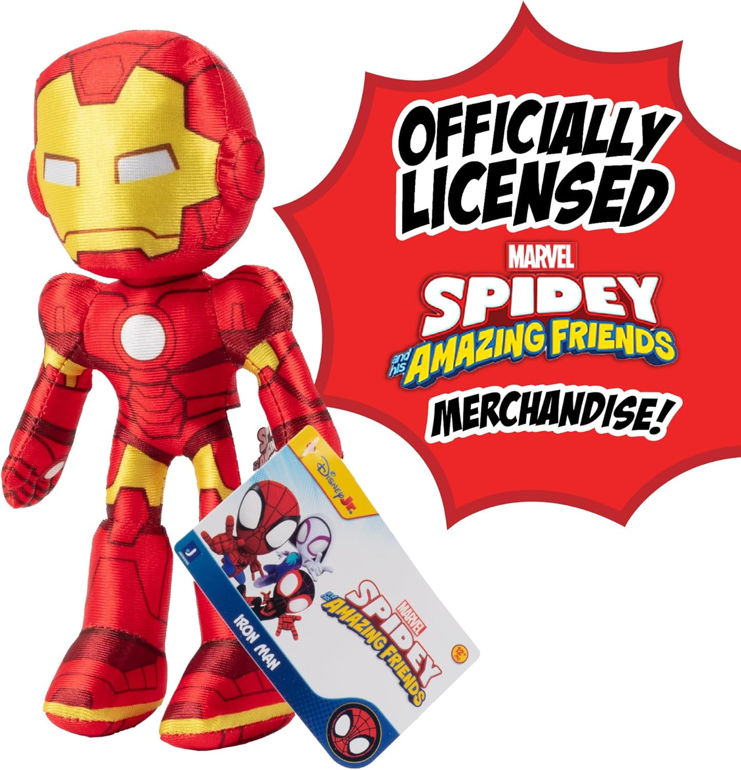 Marvel Spidey & His Amazing Friends 8" Plush 3-Pack Set - Hulk, Black Panther, Iron Man - Officially Licensed Stuffed Animal Toy Figures - Spider-Verse Gift for Kids