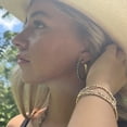 thumbnail image 2 of Howard's Western Howlite Burnished Hoop Earrings for Women, 2 of 7