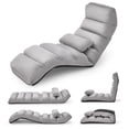 thumbnail image 2 of Costway Folding Floor Lazy Sofa, Chaise Lounge Sofa with 5-Position Adjustable Backrest Gray, 2 of 9