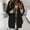 Black, variant on Womens 3/4 Sleeve Notched Lapel Collar Double Coat Winter Wool Blend Over Coats Long Jackets Zip up Jackets Women Lightweight Jackets for Women Zipper Jacket Womens Lined Flannel Tailo Jacket Jackets