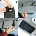 thumbnail image 6 of Car Visor Organizer, Auto Interior Accessories Pocket, Sunglasses Holder Storage Pouch for Car, Multi-Pocket Net Zipper Case Bag for Card License Registration Document Pen Key, Black, 6 of 8