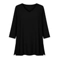 thumbnail image 5 of RongHuan 3/4 Length Sleeve Womens Tops Trendy V Neck T Shirts Casual Loose Fit Basic Tunic Shirts, 5 of 7