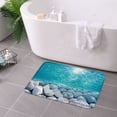 thumbnail image 3 of FJPT Non Slip Flannel Polyester Floor Mat With Water And Stones Design For Bathroom Kitchen Bedroom Decor 16x24 inch, 3 of 5