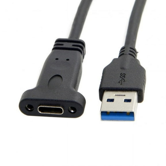 Chenyang CY USB-C USB 3.1 Type C Female to USB 3.0 A Male Data Cable 20cm with Panel Mount Screw Hole Cable