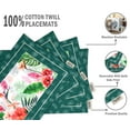 thumbnail image 4 of Vargottam Napperons - Ensemble de Table pour Table à Manger, Ensemble de 4 - Imprimé & Réversible Serviette en Coton - Napperons d'Intérieur pour Maison & Cuisine Table à Manger - Floral Tropical (Vert Sarcelle), 4 of 5