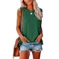 thumbnail image 2 of JIAYUE Women's Tank Top Sleeveless Lightweight Crew Neck Basic Loose Fit Versatile Solid Color Casual With Pocket Female Summer Vest, 2 of 5