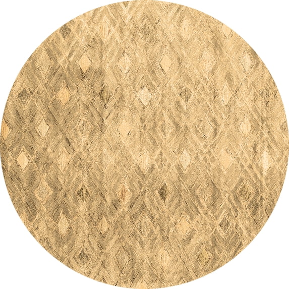 Ahgly Company Indoor Round Abstract Brown Contemporary Area Rugs, 5' Round