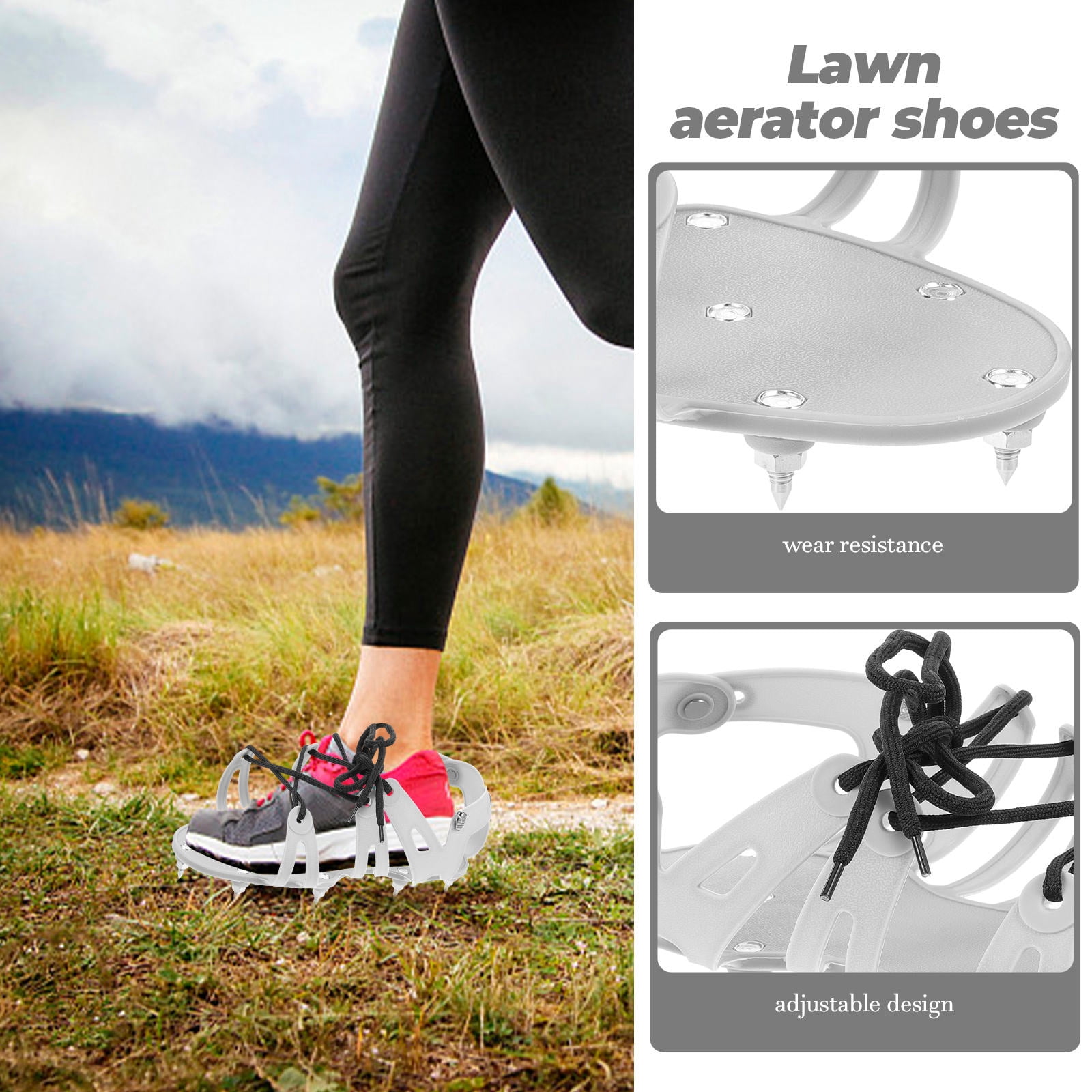 WHAMVOX  Shoes Scarf Grass Aerating Lawn Aerator Sandals with Spikes