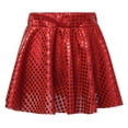 thumbnail image 2 of YONGHS Kids Girls Tutu Skirt Shiny Sequins Flared Pleated Dance Skirts for Hip Hop Jazz Cheer Leader Red 7-8, 2 of 4