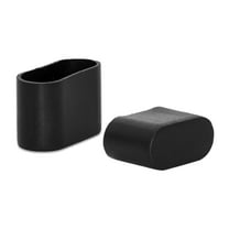 Flyshop 4PCS 16 x 34mm Oval Plastic Chair Leg Caps Prevent Scratches Floor Protectors Chair Pads Durable Foot Covers Reduce Noise End Caps, Black