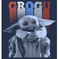 thumbnail image 2 of Men's Star Wars: The Mandalorian Fourth of July Grogu Portrait  Graphic Tee Navy Blue Heather Small, 2 of 4