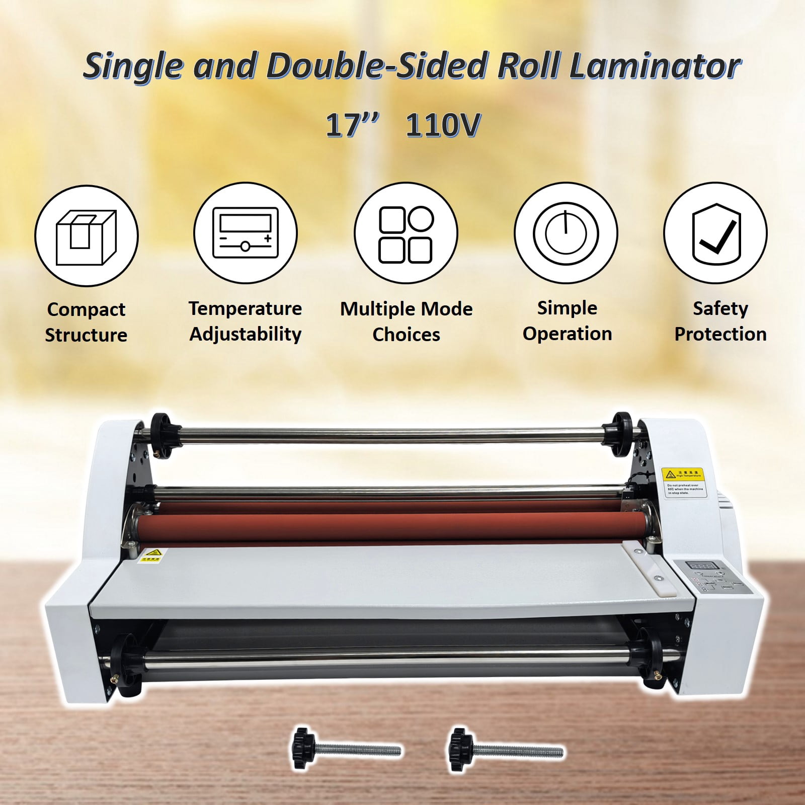 450mm/17" Roll Laminator Single & Double-sided Laminating Machine