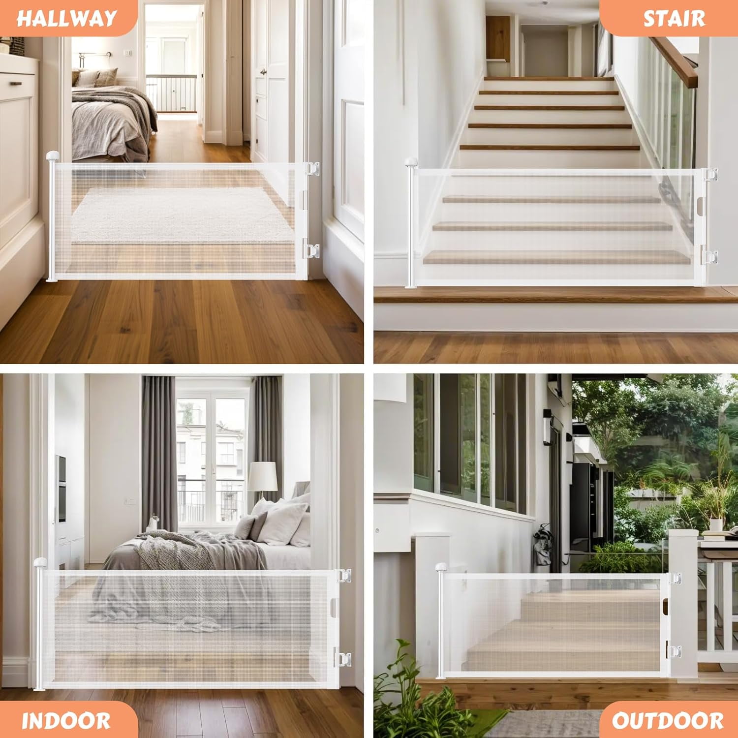 Retractable Screen Gate 203 Inch Retractable Baby Gates Extra Wide