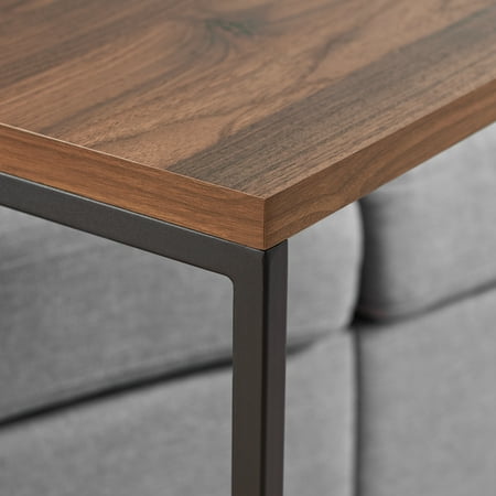 Mainstays C-Shape Metal End Table, Canyon Walnut Finish - little damage, see the pictures