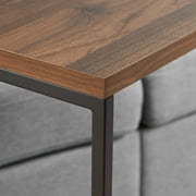 Mainstays C-Shape Metal End Table, Canyon Walnut Finish