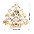 thumbnail image 2 of Elegant Metal Hanging Christmas Tree Wind Spinner - Intricate Floral & Geometric Patterns in Brown & Gold for Garden Decor, 2 of 7