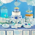 thumbnail image 2 of Creative Converting 324427 Blue Baby Whale Foldover Invitation, 2 of 2