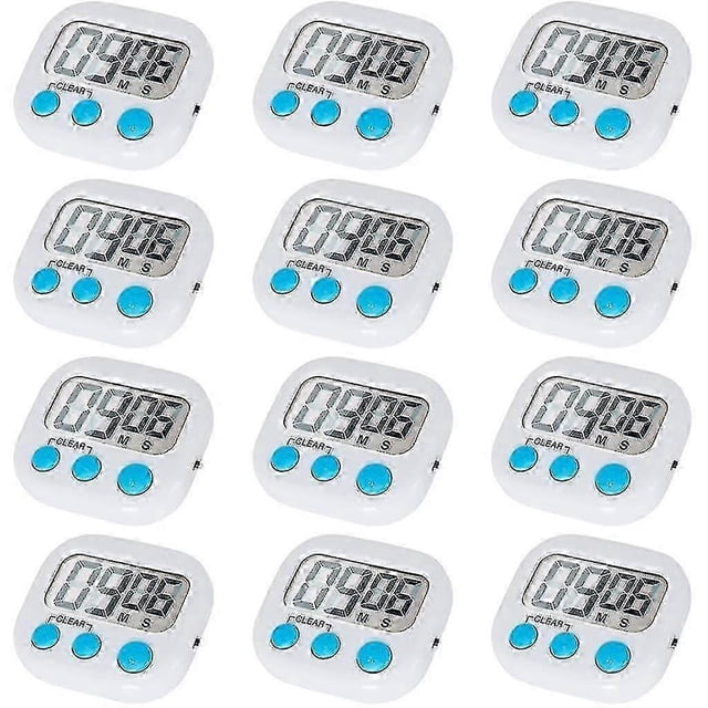 12 Pack Digital Kitchen Timer With On/off Switch, Loud Alarm