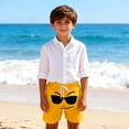 thumbnail image 2 of Niños Pequeños Pantalones de Natación de Color Sólido Impresión Linda de la Expresión Pantalones Cortos de Natación para los Niños, Bolsillo Transpirable Fondo para la Playa de Verano, 2 of 6