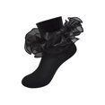 thumbnail image 1 of WAYANGirls Ruffle Socks Toddler Girl Frilly Dress Socks Double Lace Big Ruffles Fold Over Church Fancy Sock for Baby Kids, 1 of 1