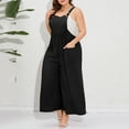 thumbnail image 3 of Women's Plus Size Loose Sleeveless Jumpsuits Adjustable Spaghetti Strap Stretchy Long Pant, 3 of 5