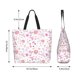 thumbnail image 5 of Balery Retro Floral Bolsa Tote Estilo Estético con Cremalleras, Bolsa de Hombro, Bolsa de Compras Grande y Plegable, 5 of 8