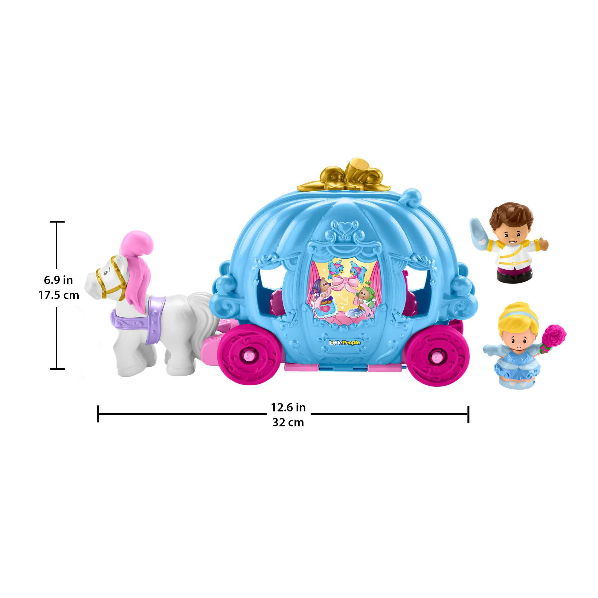 Disney Princess Cinderella s Dancing Carriage Little People Toy Set with Horse Figures Walmart