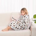 thumbnail image 3 of Football Helmet Brown Pattern Teens Oversized Sherpa Wearable Blanket Hoodie, Hooded Blanket Sweatshirt with Large Pockets, 3 of 6