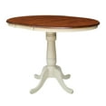 thumbnail image 3 of 36" Round Solid Wood Counter Height Extension Table with 12" Leaf and 4 Stools, 3 of 4