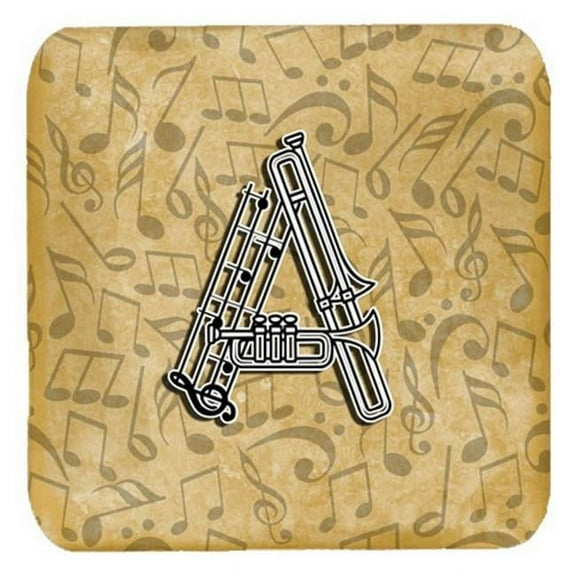 Letter A Musical Instrument Alphabet Foam Coasters, Set Of 4