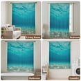 thumbnail image 5 of Oceans Landscape Semi Sheer Curtains Drapes for Living Room, Bedroom, French Doors Window 84 Inches Long, Summer Beach Nautical Waves Modern Rod Pocket Chiffon Curtain Drapery Voile Draperies Panel, 5 of 8