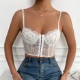 thumbnail image 4 of Blusa superior de lencería delgada de encaje con tirantes de color sólido sin mangas a la moda para mujer Fridja  nalpqowj37735, 4 of 9