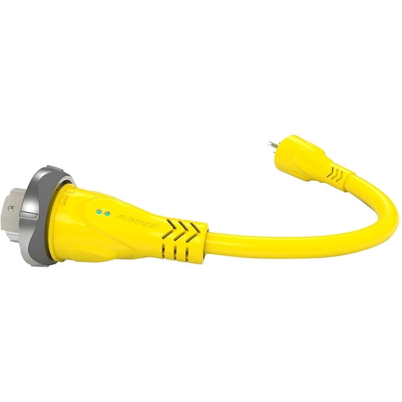 Furrion FP5515-SY Yellow Standard Pigtail Adapter 50A 125/250V Connector to 15A Marine Plug