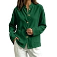 thumbnail image 6 of LUVDA Women's Corduroy Button Cardigan Fall Winter Band Collar Patch Pocket Shacket, 6 of 6