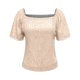 thumbnail image 3 of Mujeres de Manga Corta Tops Color Sólido Lentejuelas Moda Casual Top 95% Poliéster 5% Spandex, Nueva Blusa de Cuello Redondo para la Fiesta Y Diario, 3 of 6