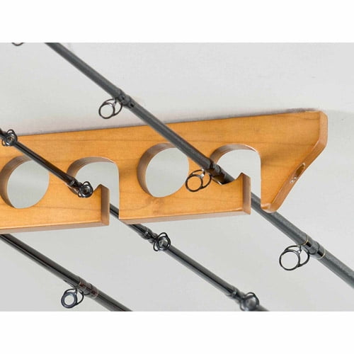 Organized Fishing Wooden Ceiling Horizontal Rod Rack 9