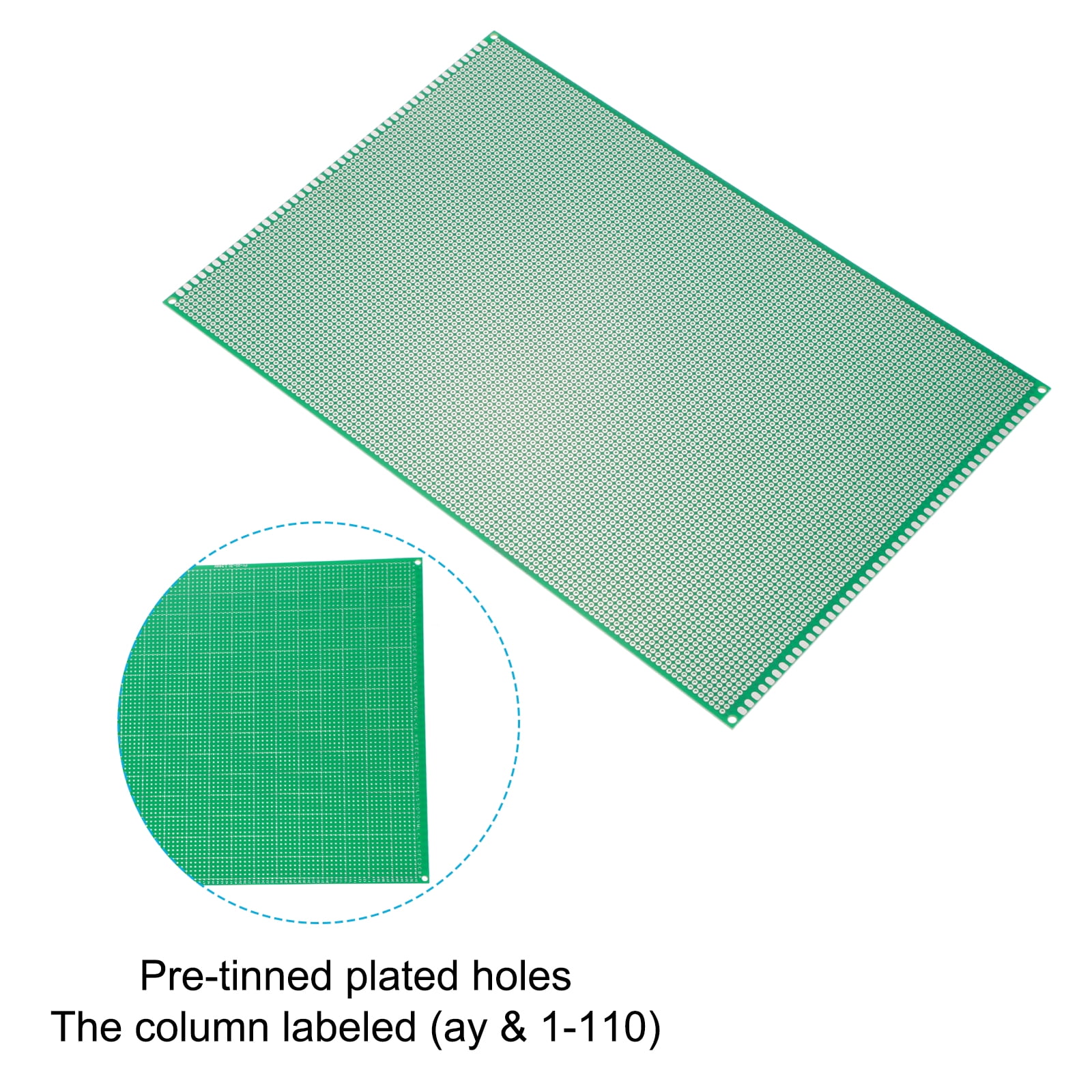 7.9" x 11.8" PCB Board Circuit, 5 Pcs Single Sided Prototype Solder Boards for Soldering and Electronic Project Circuit Boards Solderable Breadboard, Green