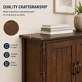 thumbnail image 4 of Aukfa 40" Farmhouse Accent Storage Cabinet, Solid Pine Wood Frame,Storage Organizer for Entryway & Living Room,Espresso, 4 of 7