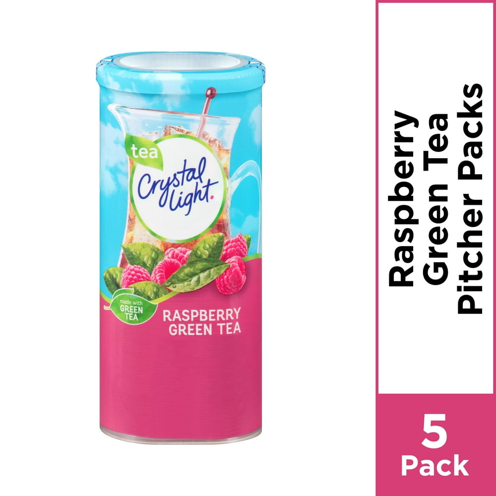 Crystal Light Raspberry Green Tea Powdered Drink Mix, Low Caffeine, 1.