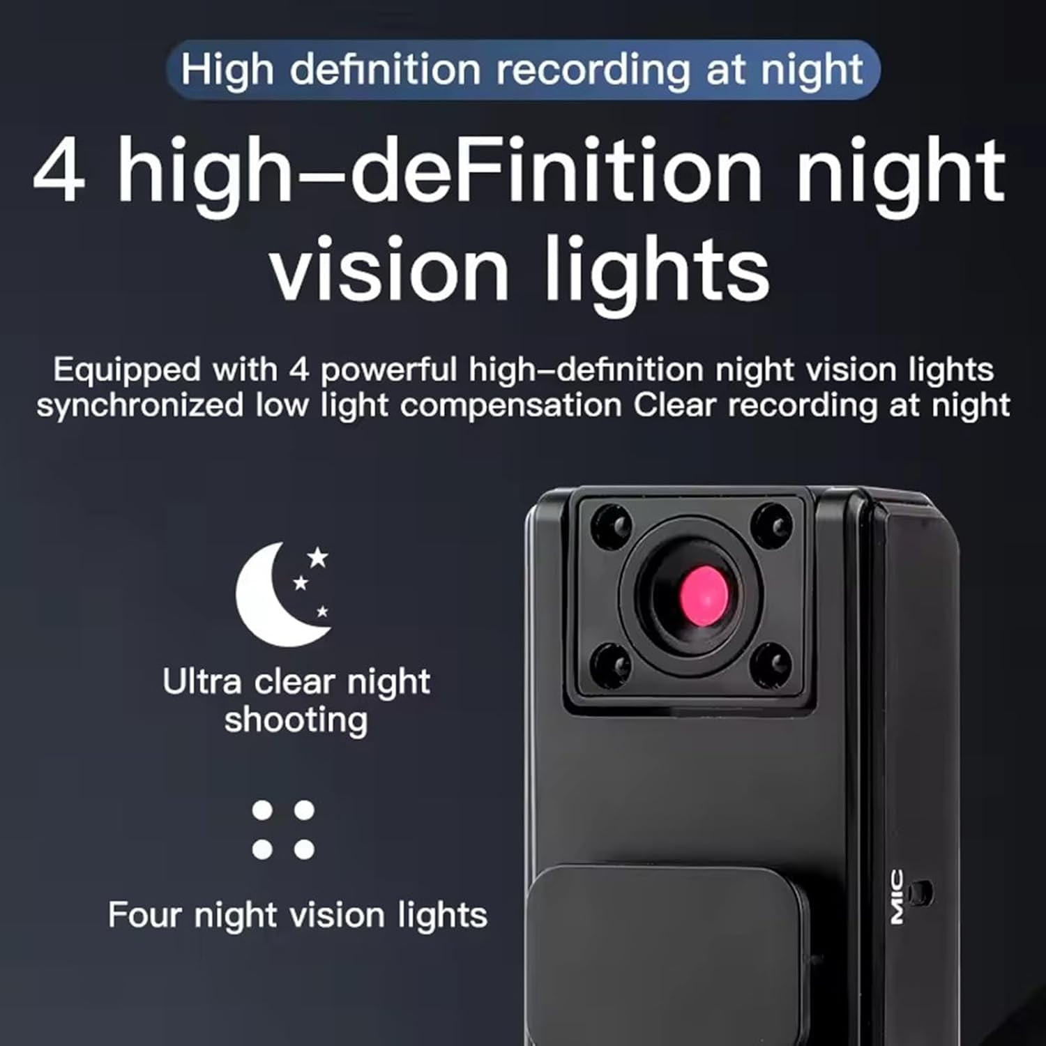 Ultra HD 2-in-1 Sports Video & Audio Recorder, 2026 Upgrade 1080p Wearable Body Camera, Clip-On Sports Recorder, Motion Stabilization, 180° Freely Rotating Lens, 360° All-Around Recording