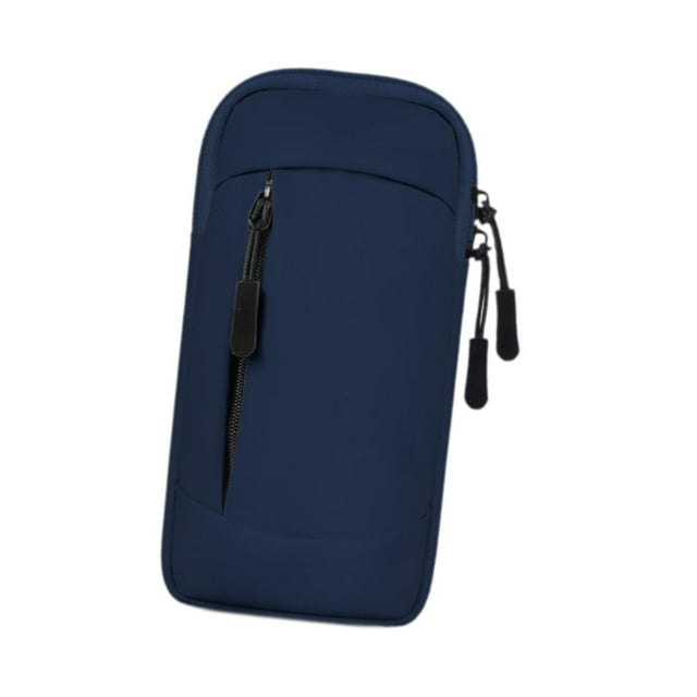 Banda de brazalete deportiva manga de teléfono impermeable transpirable para correr a caminar Azul oscuro